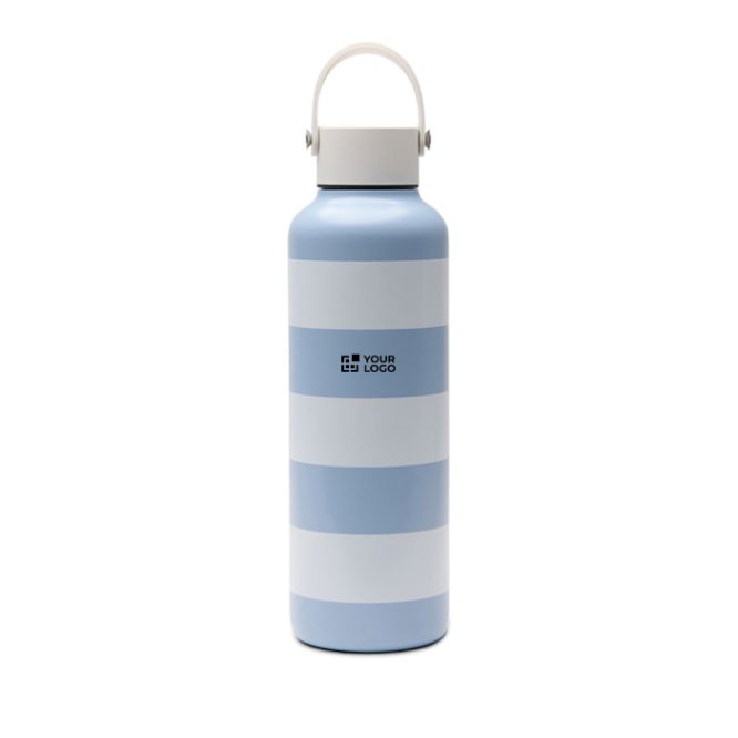 Botella térmica antigoteo con diseño de playa y asa 600ml