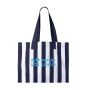 Bolsa grande de algodón reciclado con diseño de rayas verticales