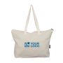Bolsa de polialgodón reciclado con cremallera y asas largas 330g/m²