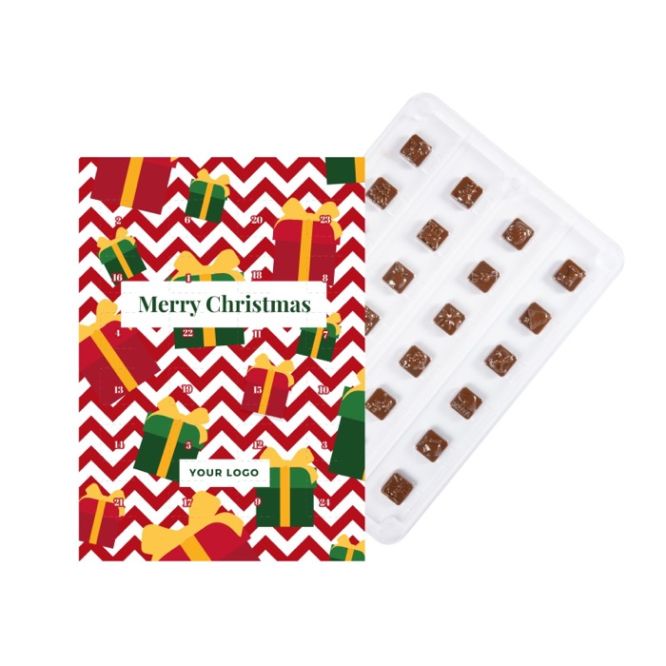 Calendario de Adviento con 24 bombones de chocolate con leche color multicolorCalendario de Adviento con 24 bombones de chocolate con leche color multicolor 