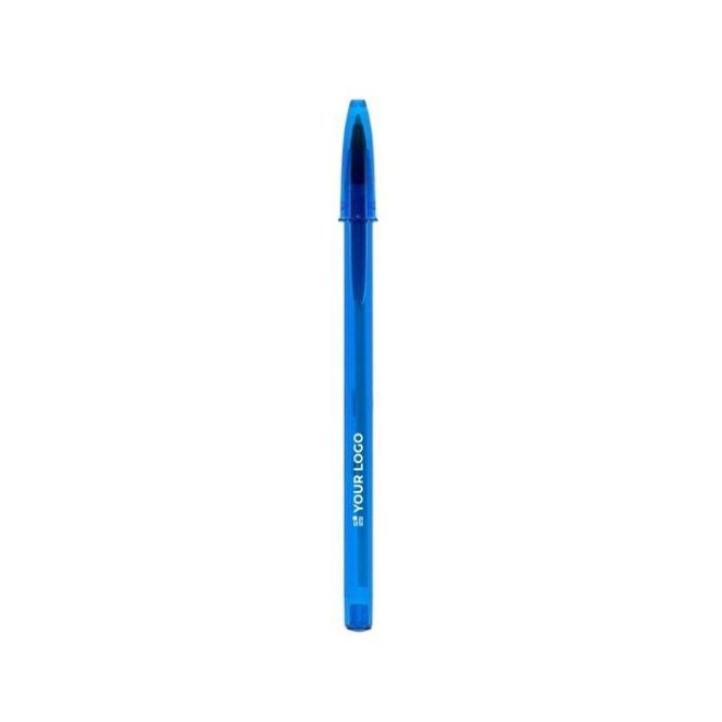 Bolígrafos de plástico a color con tapón y tinta azul BIC® Style Clear