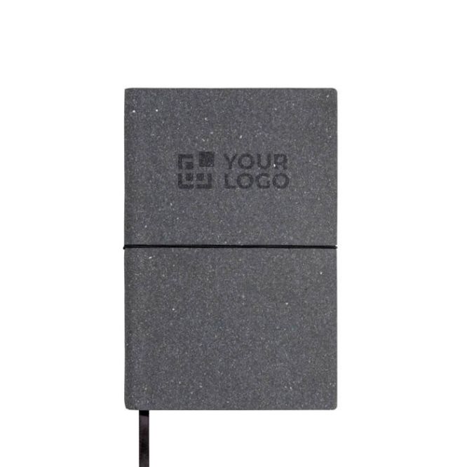 Libreta de piel reciclada y elástico horizontal A5 hojas punteadas vista principal