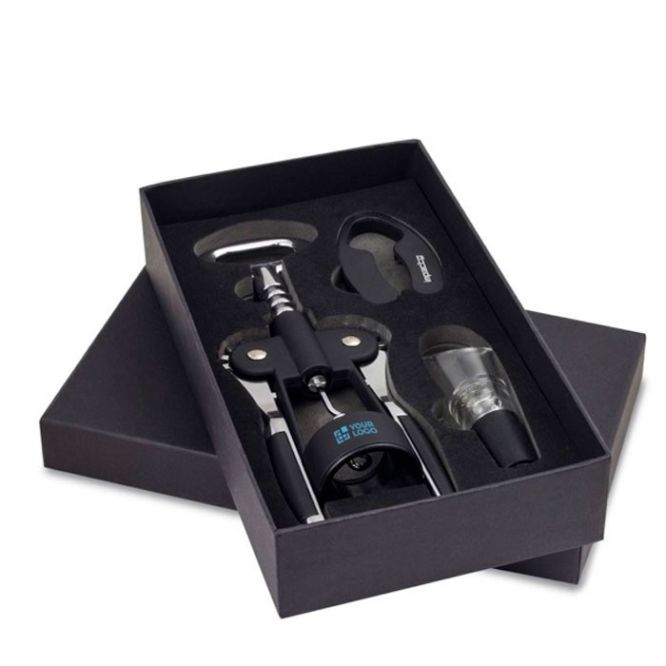 Set de vino de acero inoxidable con 3 partes y cuatro funciones vista principal