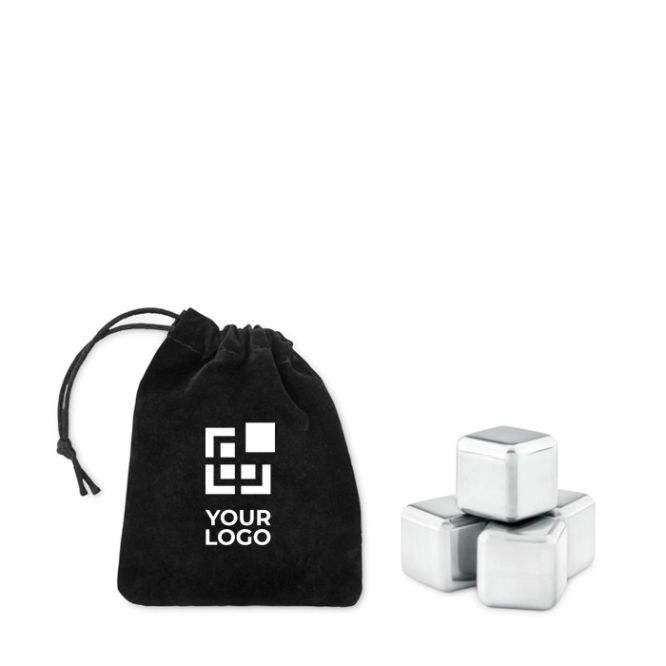 Set de cubitos de hielo metálicos en bolsa vista principal