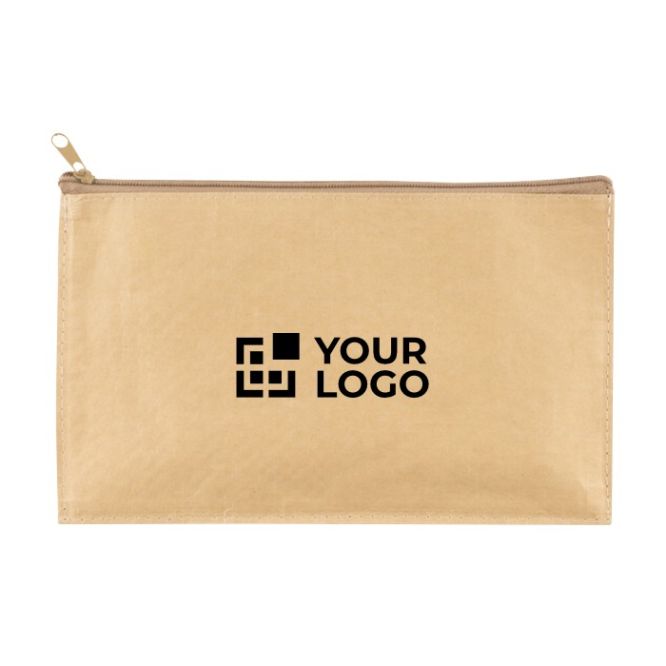 Estuche grande personalizado papel woven color beige
