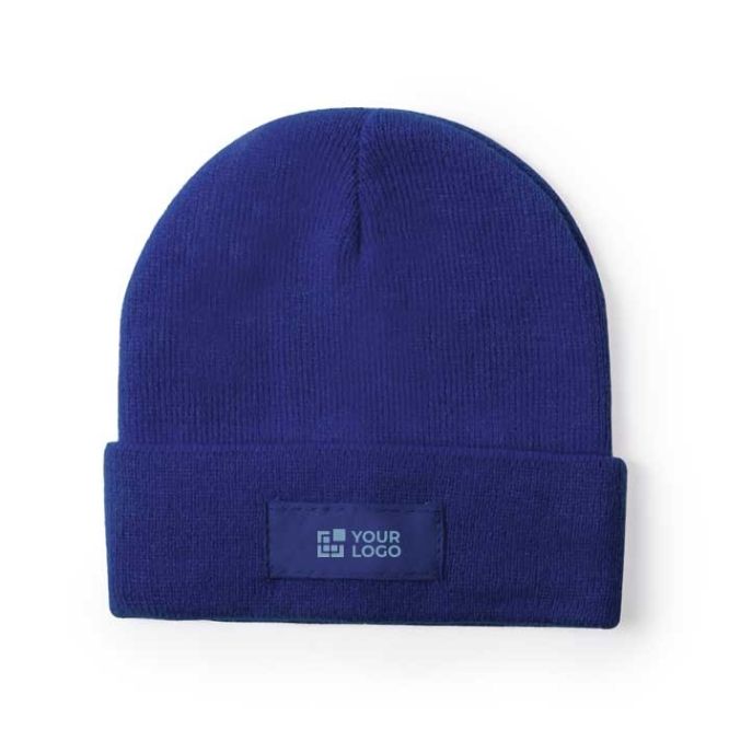 Gorros para publicidad con cinta color azul real