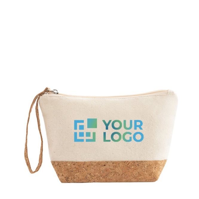 Neceseres con logo algodón 280 g/m2 color natural