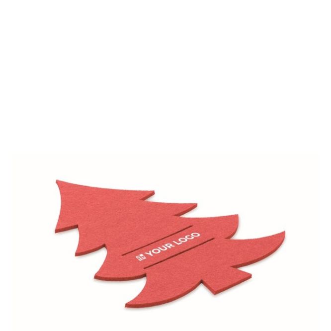 Portacubiertos Navidad personalizados de color rojo primera vista