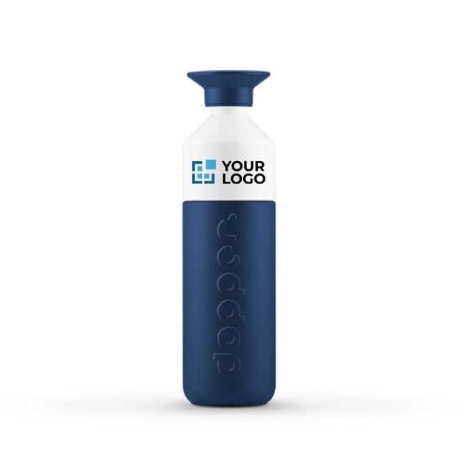 Botella publicitaria con función térmica color blanco vista principal