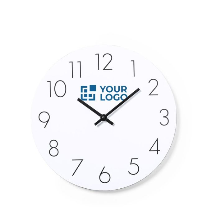 Reloj de pared de madera blanco a pilas