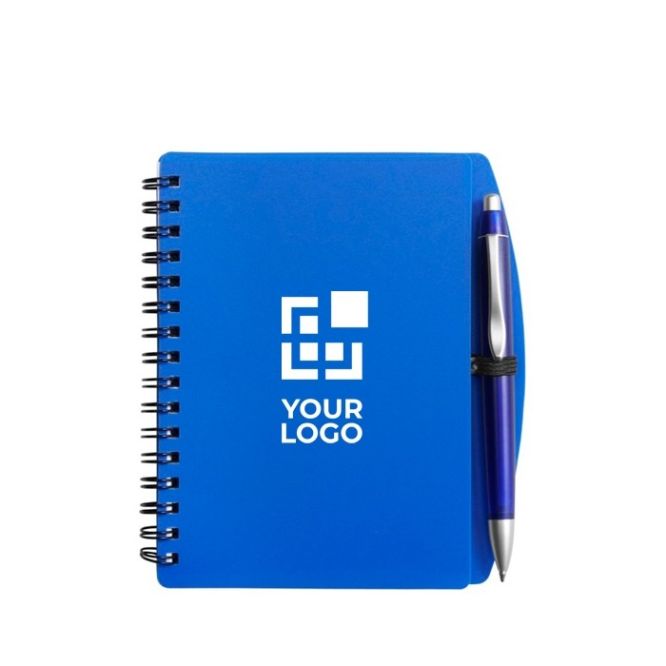 Libreta de tapa dura y bolígrafo A6 hojas a rayas vista principal
