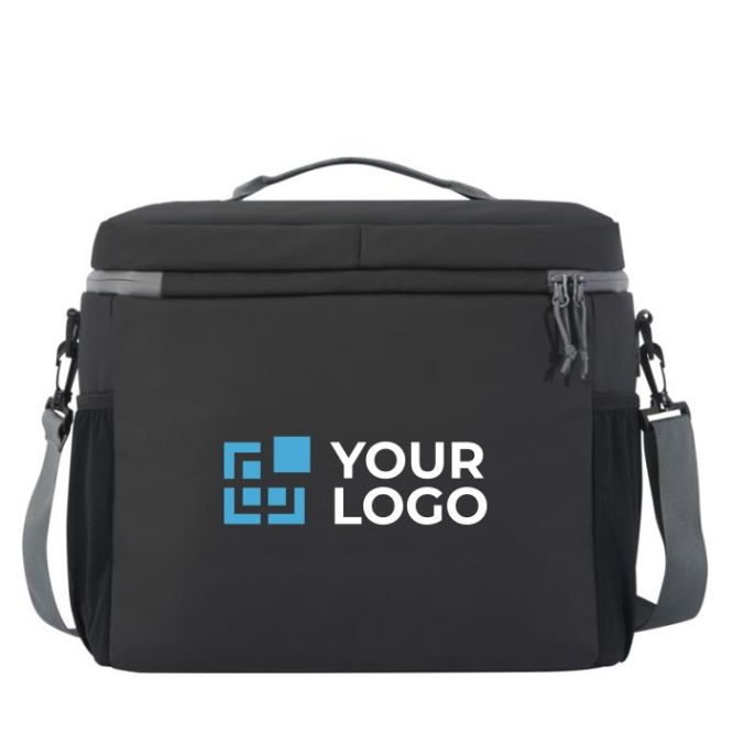 Bolsa isotérmica reciclada e impermeabe con bolsillos de malla