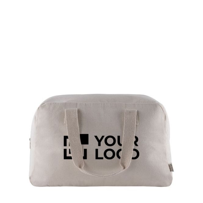 Bolsa de viaje de algodón canvas reciclado con asas a juego 280 g/m2 color natural vista principal
