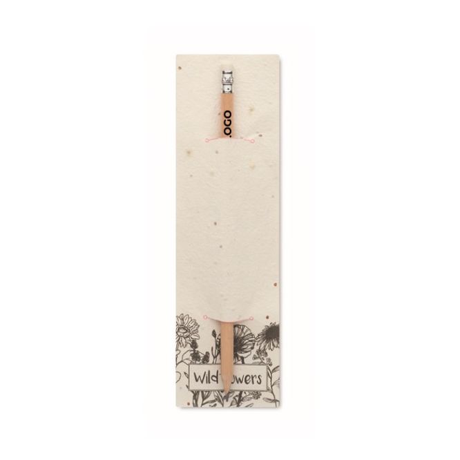 Clásico lápiz con goma de borrar presentado en papel de semillas