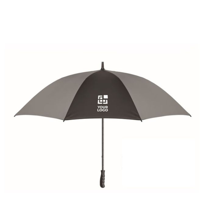 Paraguas de pongee reflectante con apertura manual y mango recto 30'' vista de impresión