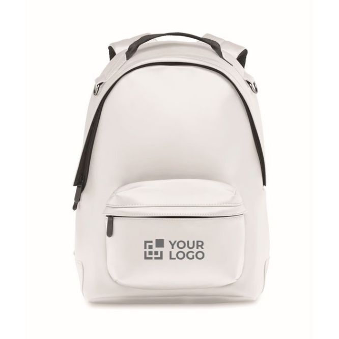 Mochila para portátil de cuero sintético con bolsillo frontal 15''