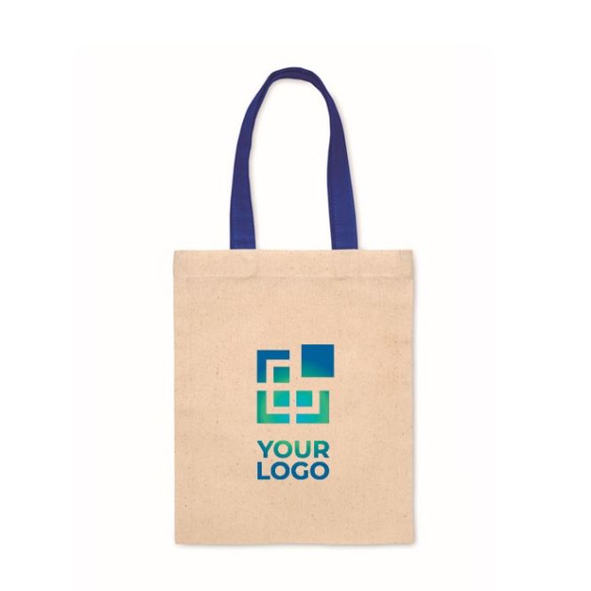 Bolsa de regalo de algodón con asas cortas a color 140 g/m2 vista de impresión