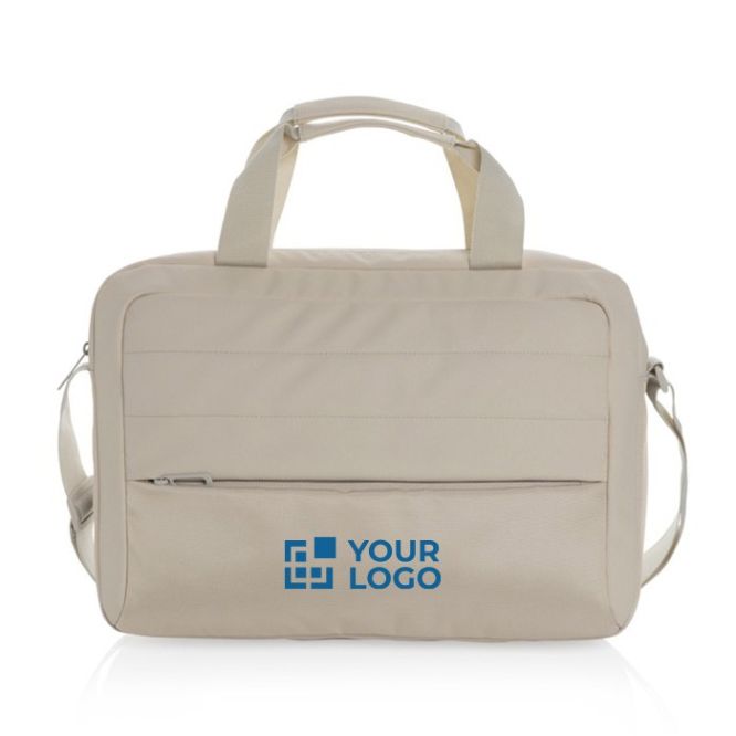 Maletín de RPET con bolsillo y costuras decorativas delante 15,6