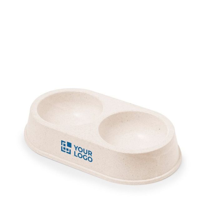 Bowl de doble compartimiento de fibra de bambú para mascotas