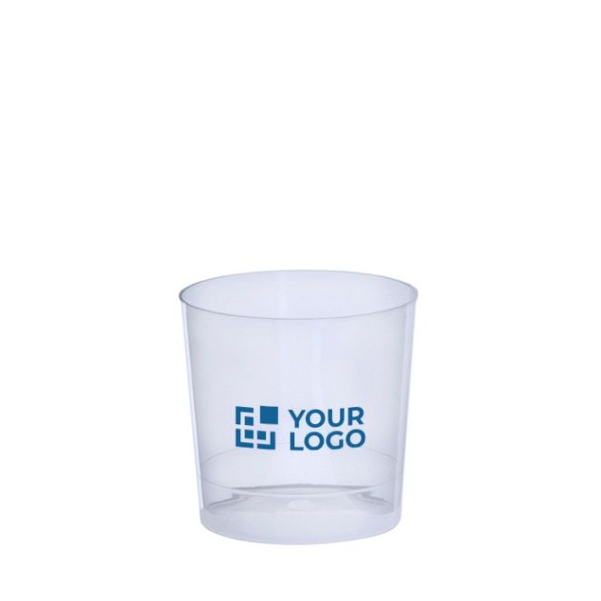 Vaso bajo reutilizable de plástico con acabado translúcido 330ml