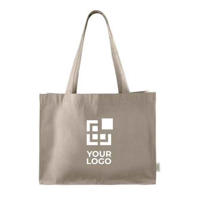 Bolsa de la compra de algodón reciclado de asas largas 300 g/m2