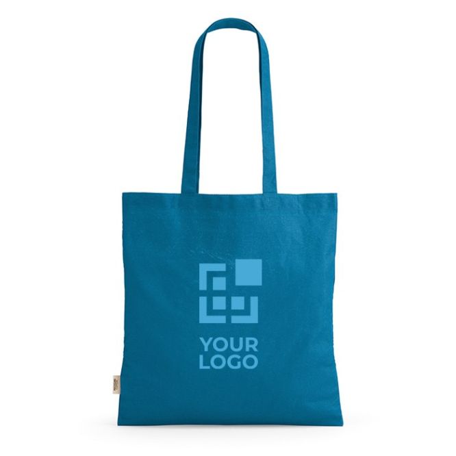 Bolsa de la compra de algodón reciclado con asas largas 140 g/m2 vista principal