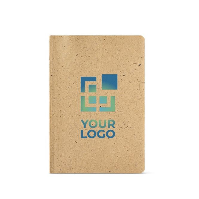 Cuaderno con tapa blanda hecho parcialmente de cáscara de coco A5