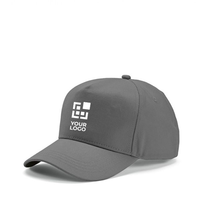Gorra de algodón reciclado con hebilla trasera y 5 paneles 280 g/m2 vista principal