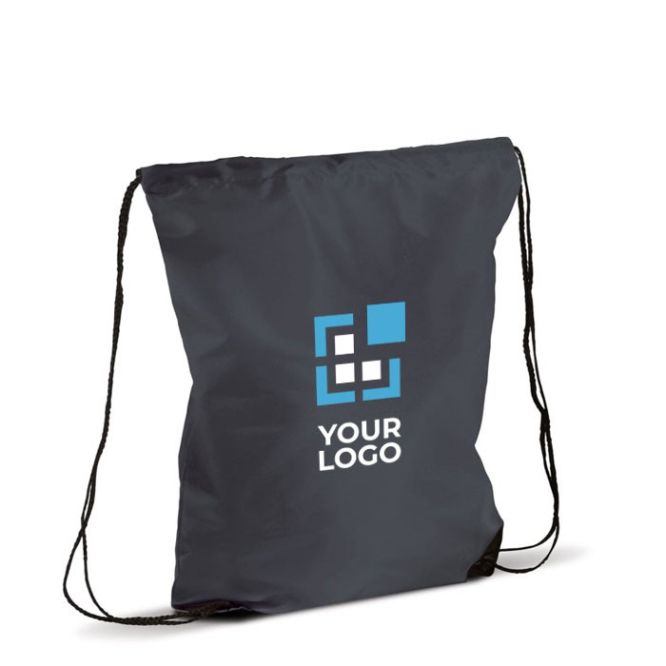 Mochila de cuerdas de RPET con detalles negros en las esquinas