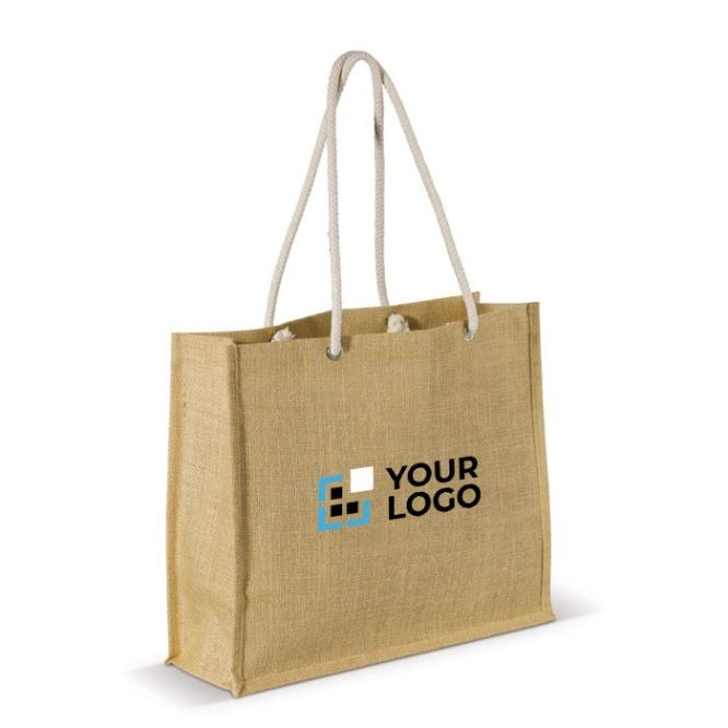 Bolsa de yute con asas de cordón de algodón con capacidad de 8 kg