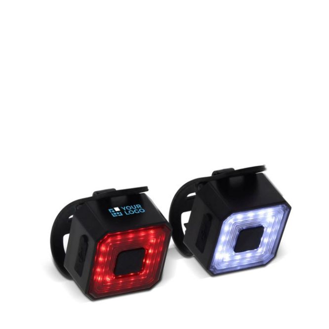 Juego de 2 luces cuadradas recargables para la bicicleta