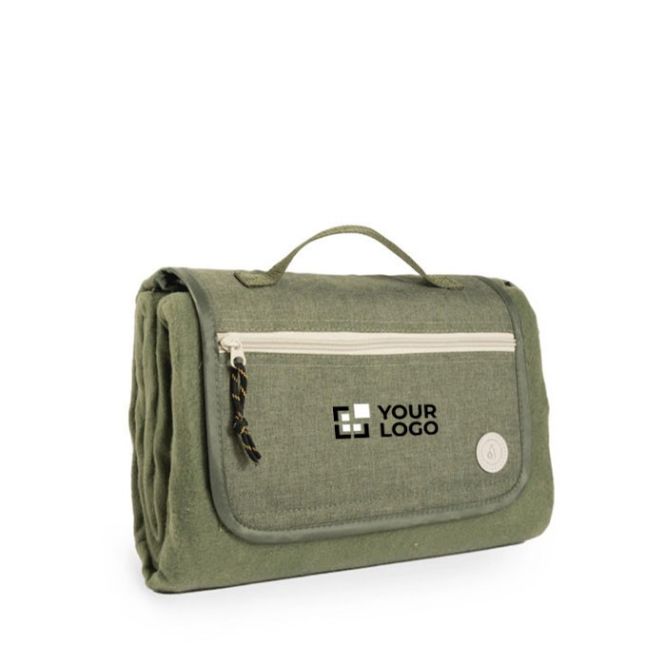 Manta de picnic con base repelente al agua y asa para transportarla