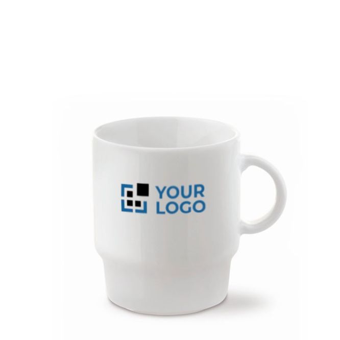 Taza de porcelana blanca apilable hecha en EU 250ml