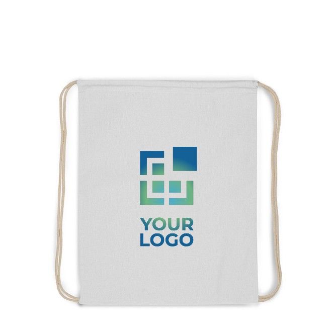 Mochila de cuerdas de algodón de colores con cordones natural 140 g/m2