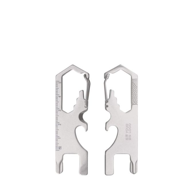 Multiherramienta de acero inoxidable con clip para enganchar a superficie