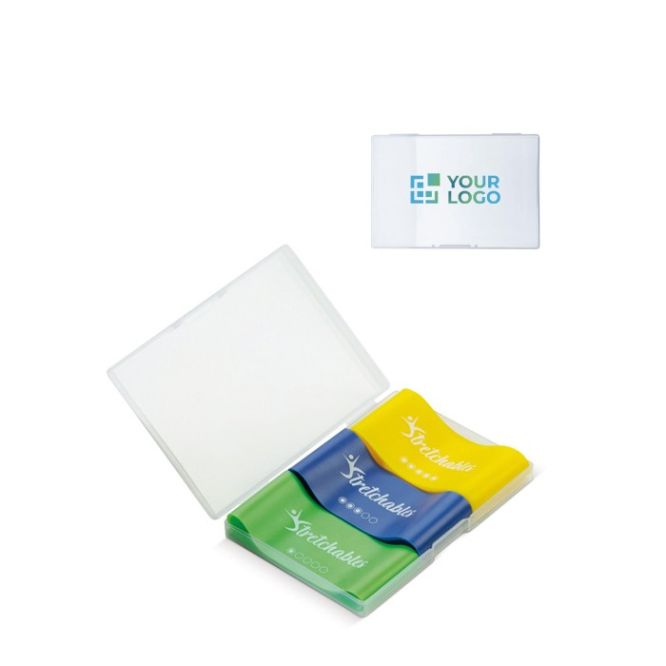 Caja de plástico con 3 bandas de resistencia de diferente dificultad