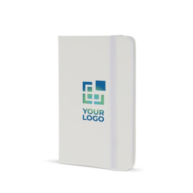 Libreta de PU en varios colores vivos con cinta a juego y papel FSC A6