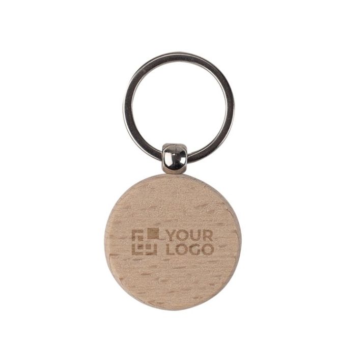 Llavero circular de madera para personalizar Ø40mm