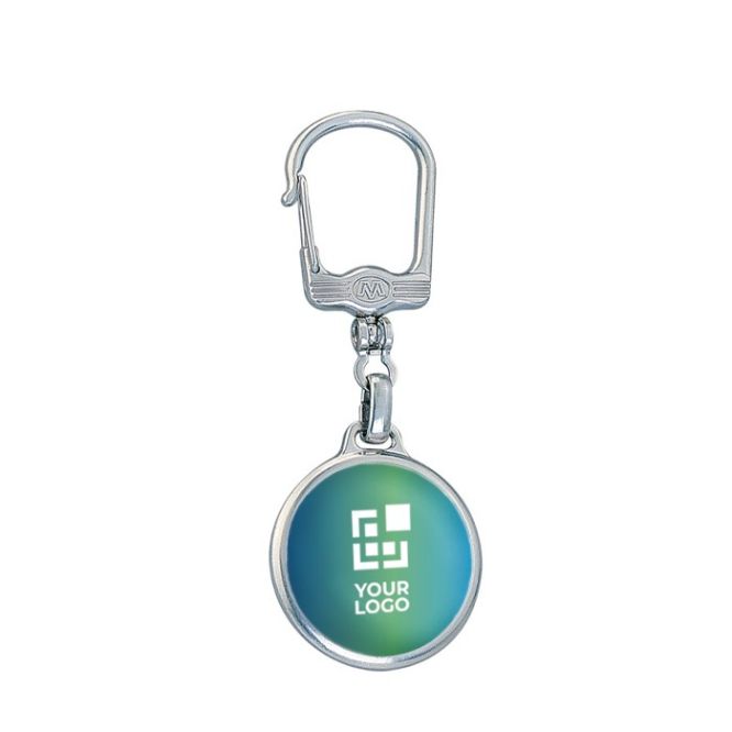Llavero circular de metal con posibilidad de marcaje en ambas caras vista principal