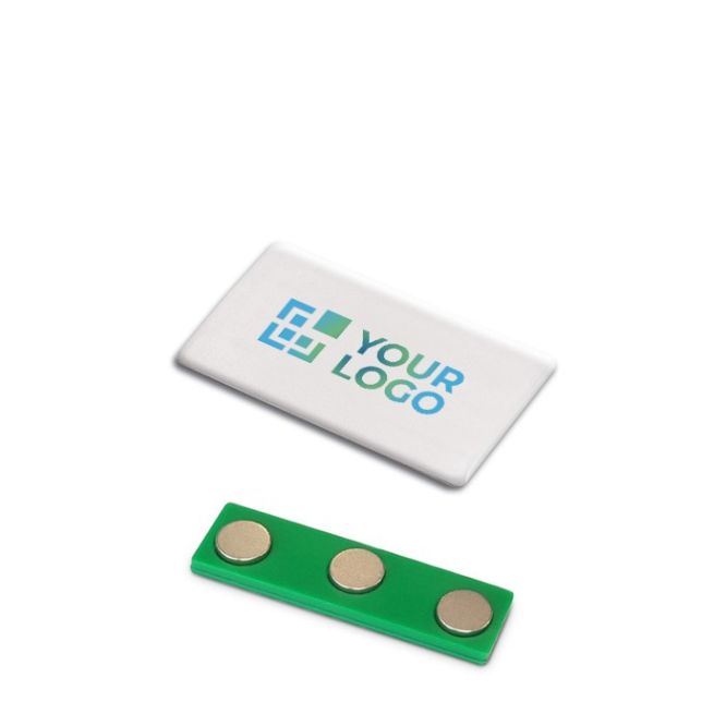 Identificador rectangular con imán detrás para sujeción 50x30mm color blanco