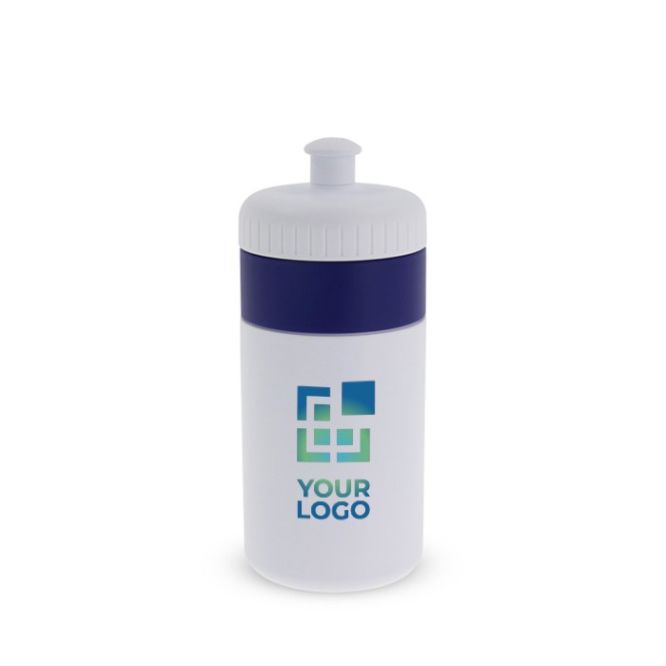 Botella deportiva libre de BPA con detalle a color 500ml color blanco/negro segunda vista