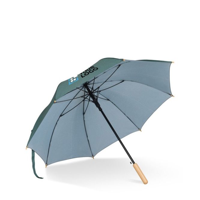 Paraguas de RPET a prueba de tormentas con puntas de madera Ø103