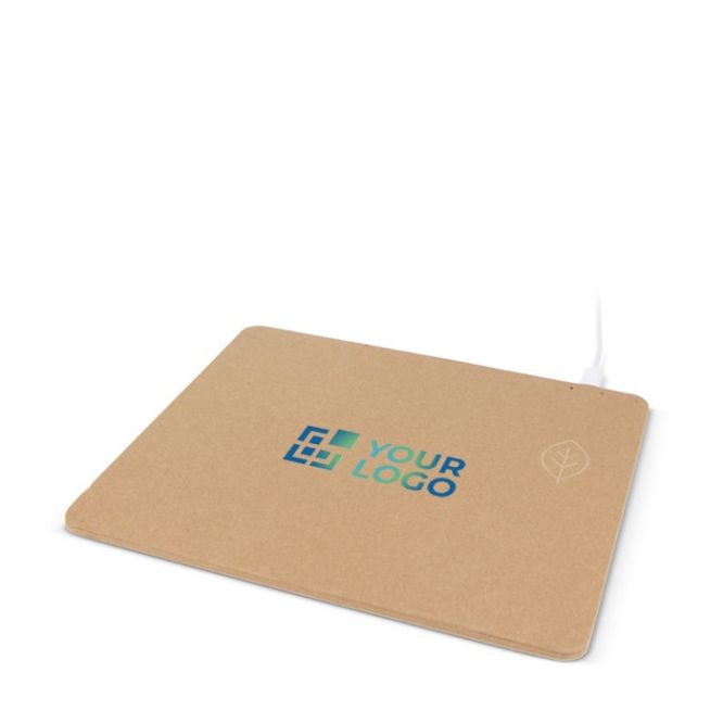Alfombrilla de ratón hecho de papel reciclado con cargador inalámbrico