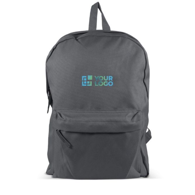 Clásica mochila de RPET en varios colores y bolsillo frontal