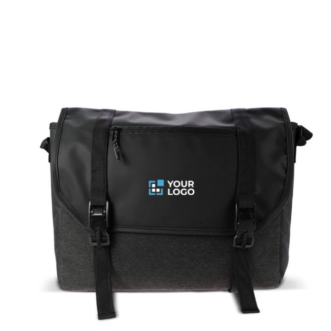 Maletín para portátil de RPET estilo mensajero con asa acolchada