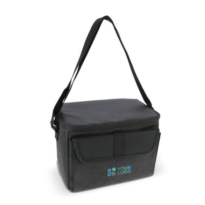 Bolsa nevera negra de RPET con correa para el hombro 8L