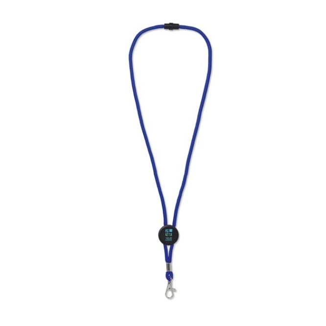 Lanyard de colores con mosquetón de metal y pasador personalizable vista principal