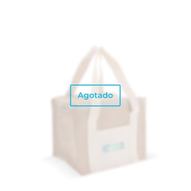 Bolsa nevera de yute y algodón con asas apta para 6 latas vista principal - agotado