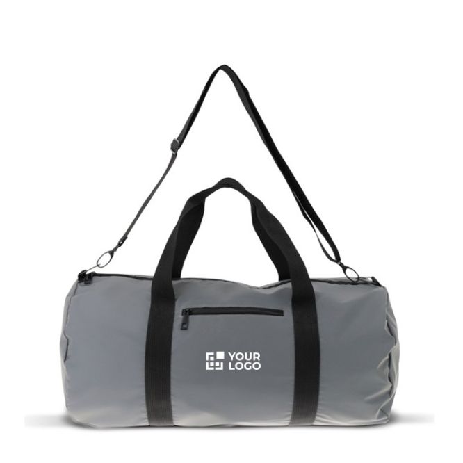 Bolsa deportiva reflectante con doble asa y bolsillo con cremallera