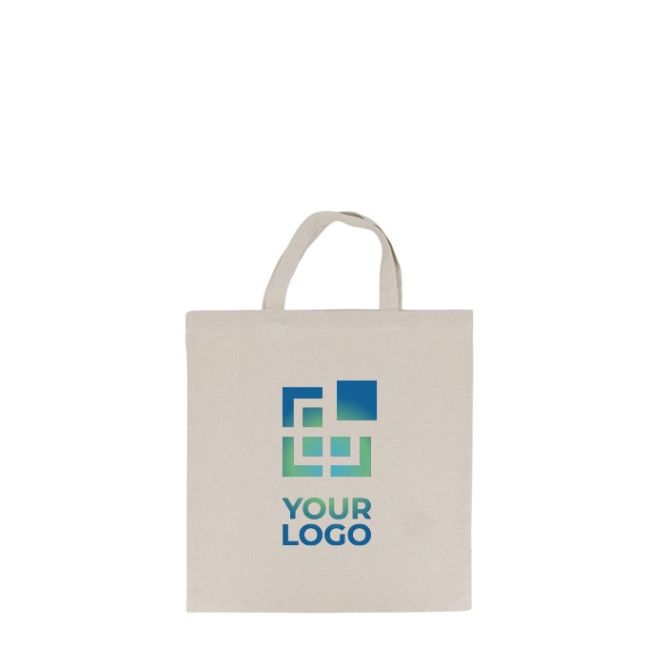 Bolsa de algodón OEKO-TEX con asas cortas 220 g/m2